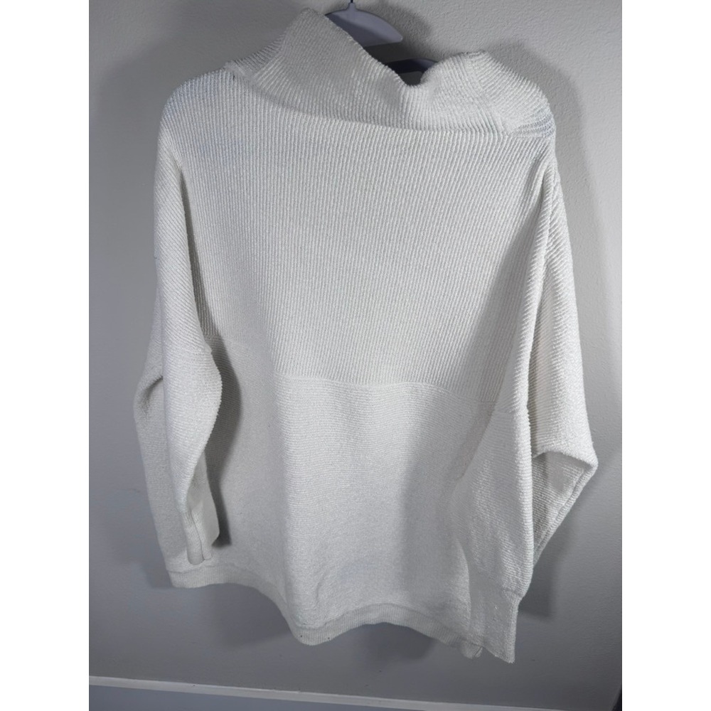 Free People Ivory Textured Knit Sweater Oversized Boho Pullover size smal - Picture 2 of 4